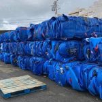 HDPE Blue Drum Plastic Scraps, Recycled Blue HDPE Scraps