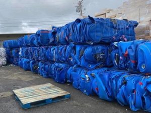 HDPE Blue Drum Plastic Scraps, Recycled Blue HDPE Scraps